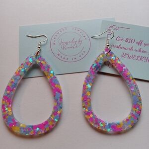 Hand Crafted Multicolor Teardrop Earrings